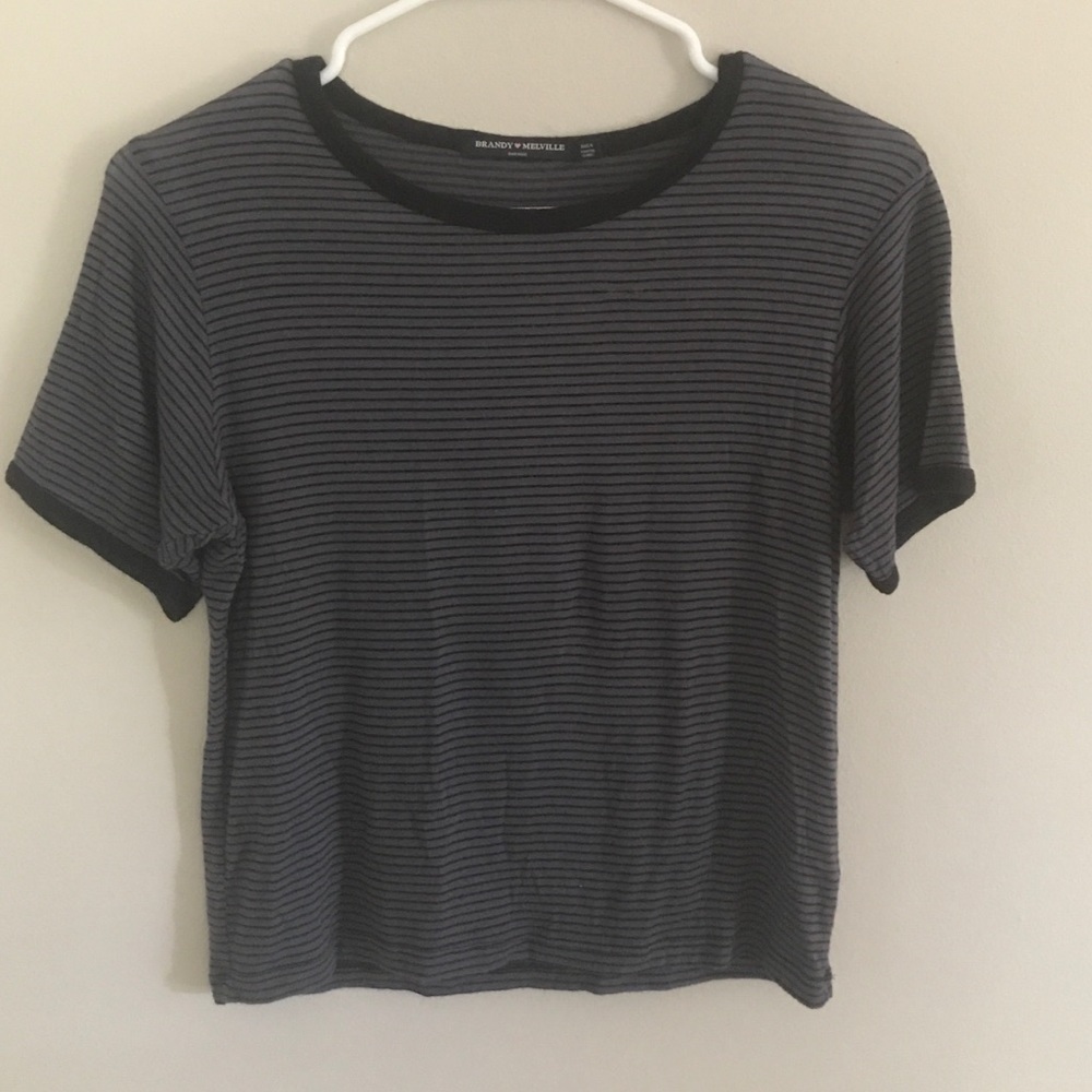 Black&Gray stripe Brandy Melville Tee